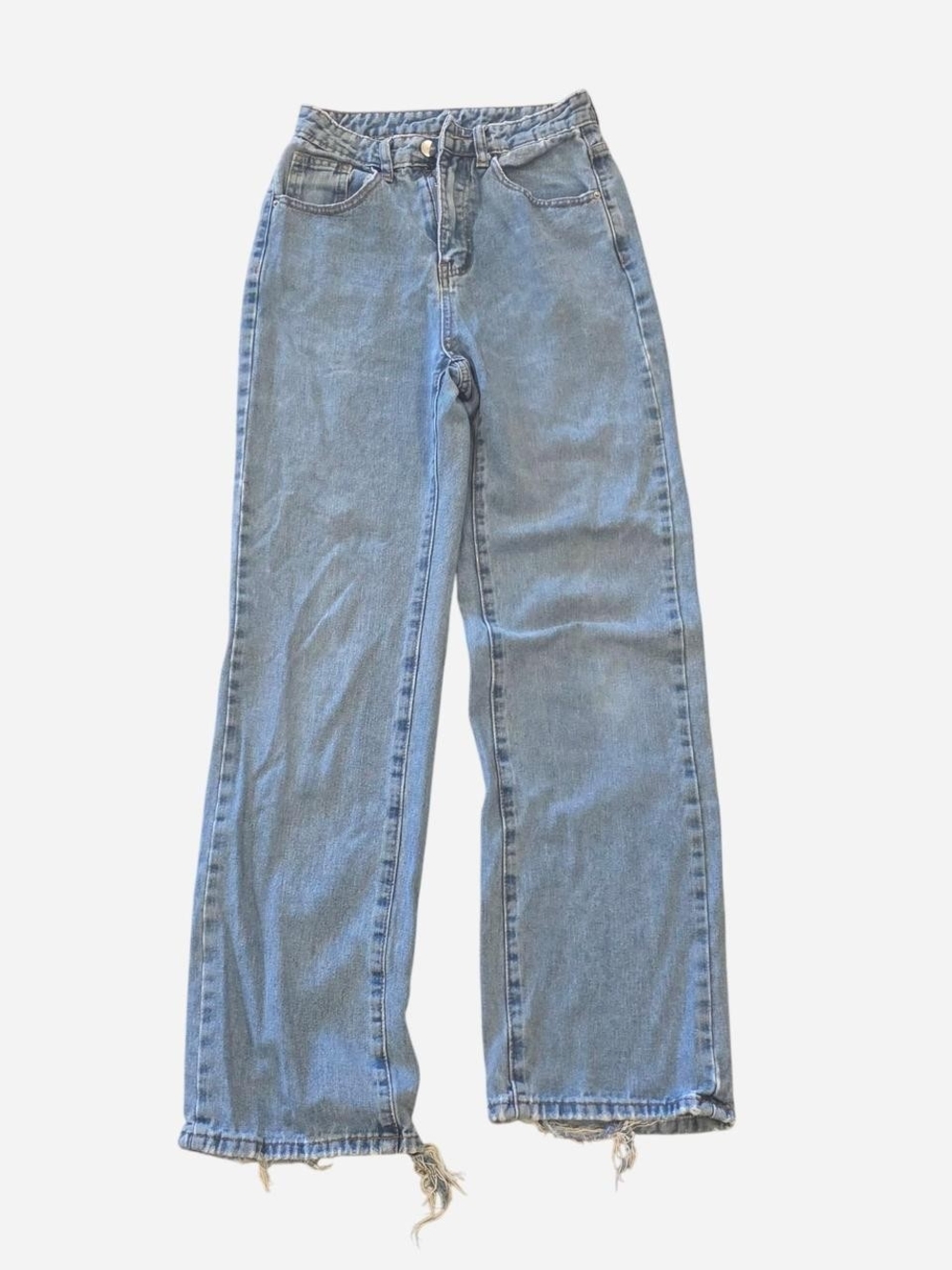 Light Blue High-Waist Wide Leg Jeans - Women